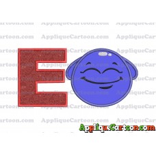 Blue Jelly Applique Embroidery Design With Alphabet E