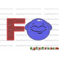 Blue Jelly Applique Embroidery Design With Alphabet F
