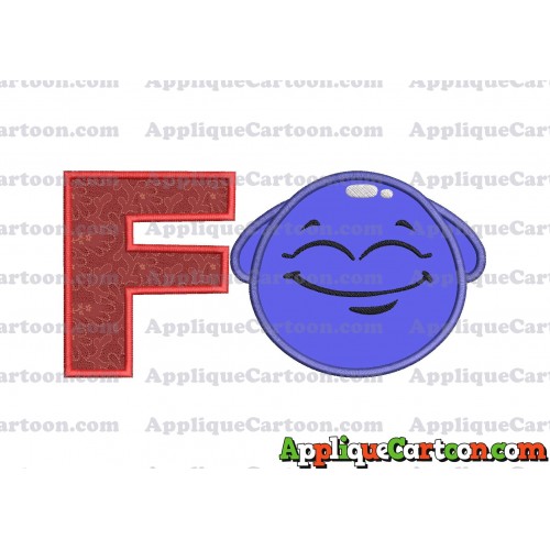 Blue Jelly Applique Embroidery Design With Alphabet F
