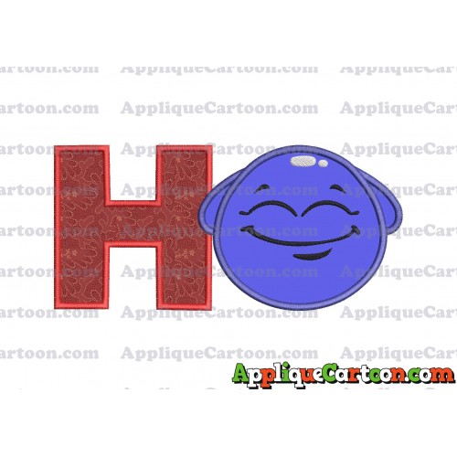 Blue Jelly Applique Embroidery Design With Alphabet H