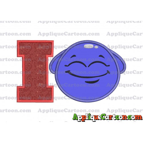 Blue Jelly Applique Embroidery Design With Alphabet I