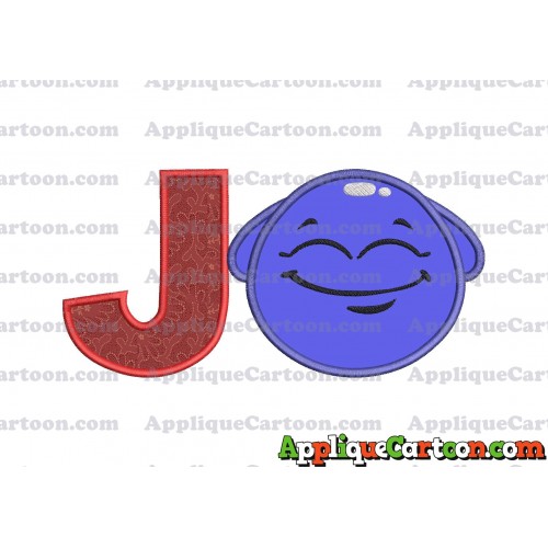 Blue Jelly Applique Embroidery Design With Alphabet J