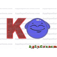 Blue Jelly Applique Embroidery Design With Alphabet K
