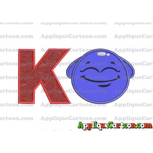 Blue Jelly Applique Embroidery Design With Alphabet K