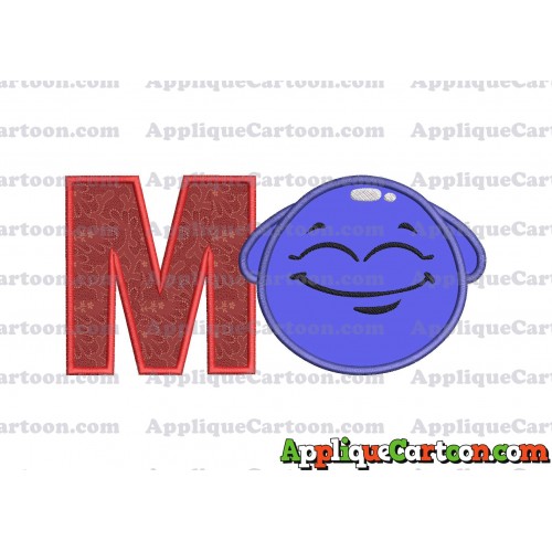 Blue Jelly Applique Embroidery Design With Alphabet M