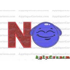Blue Jelly Applique Embroidery Design With Alphabet N