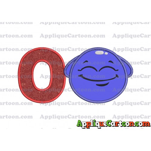Blue Jelly Applique Embroidery Design With Alphabet O