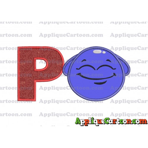 Blue Jelly Applique Embroidery Design With Alphabet P
