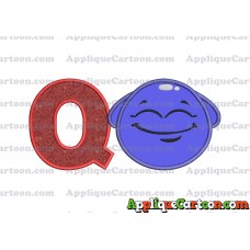 Blue Jelly Applique Embroidery Design With Alphabet Q