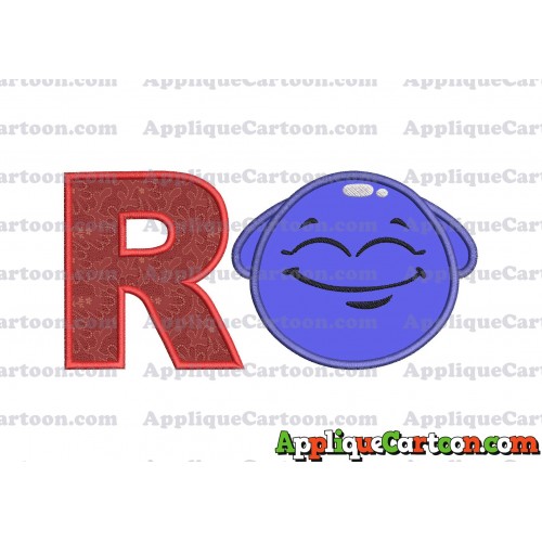 Blue Jelly Applique Embroidery Design With Alphabet R