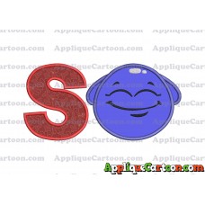Blue Jelly Applique Embroidery Design With Alphabet S