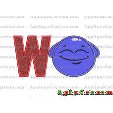 Blue Jelly Applique Embroidery Design With Alphabet W