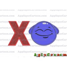 Blue Jelly Applique Embroidery Design With Alphabet X