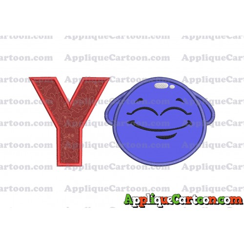Blue Jelly Applique Embroidery Design With Alphabet Y