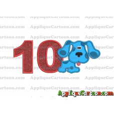 Blues Clues Applique Embroidery Design Birthday Number 10