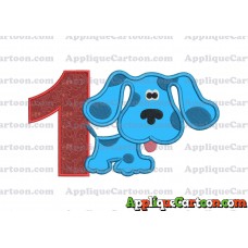 Blues Clues Applique Embroidery Design Birthday Number 1