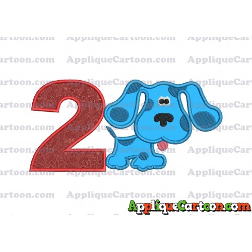 Blues Clues Applique Embroidery Design Birthday Number 2