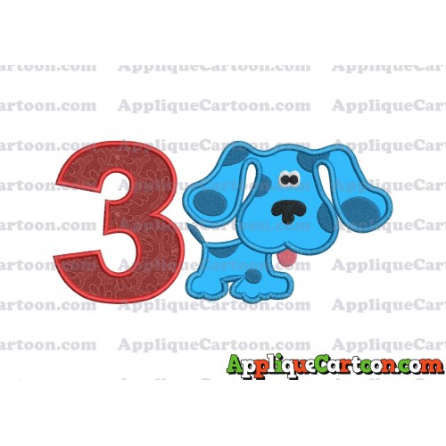 Blues Clues Applique Embroidery Design Birthday Number 3