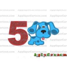 Blues Clues Applique Embroidery Design Birthday Number 5
