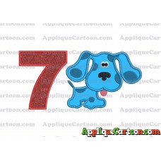 Blues Clues Applique Embroidery Design Birthday Number 7