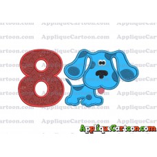 Blues Clues Applique Embroidery Design Birthday Number 8