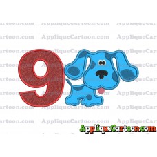 Blues Clues Applique Embroidery Design Birthday Number 9