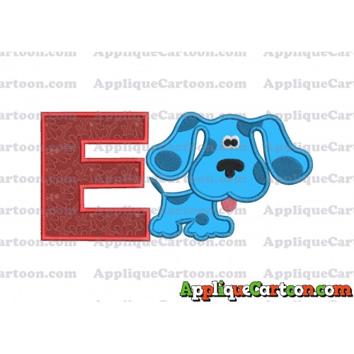 Blues Clues Applique Embroidery Design With Alphabet E