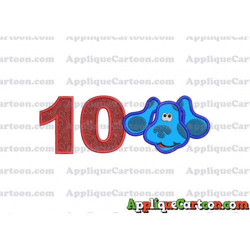 Blues Clues Disney Applique Embroidery Design Birthday Number 10