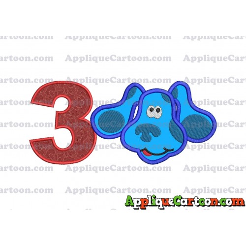 Blues Clues Disney Applique Embroidery Design Birthday Number 3