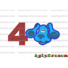 Blues Clues Disney Applique Embroidery Design Birthday Number 4