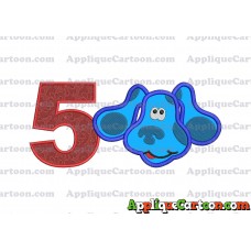 Blues Clues Disney Applique Embroidery Design Birthday Number 5