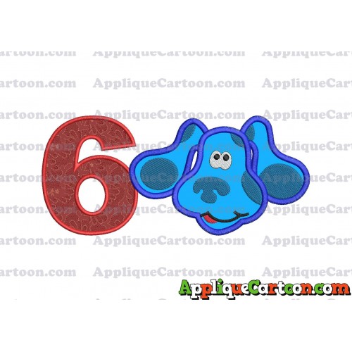 Blues Clues Disney Applique Embroidery Design Birthday Number 6