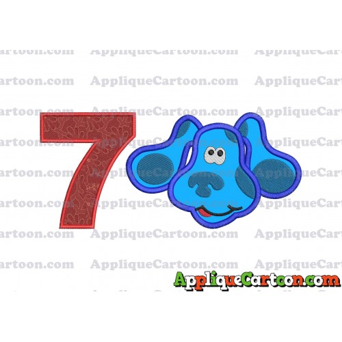 Blues Clues Disney Applique Embroidery Design Birthday Number 7