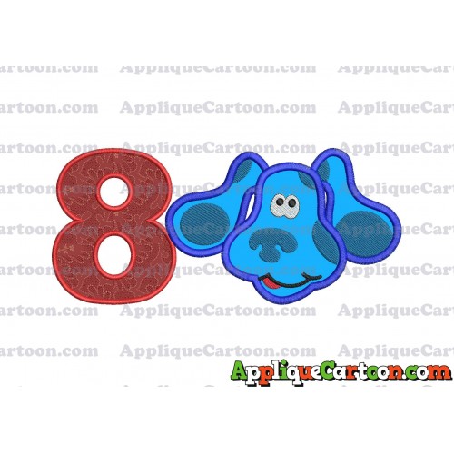 Blues Clues Disney Applique Embroidery Design Birthday Number 8