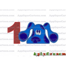 Blues Clues Head Applique Embroidery Design Birthday Number 1