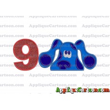 Blues Clues Head Applique Embroidery Design Birthday Number 9