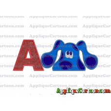 Blues Clues Head Applique Embroidery Design With Alphabet A