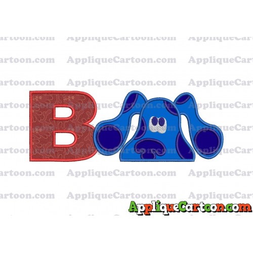 Blues Clues Head Applique Embroidery Design With Alphabet B