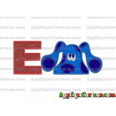 Blues Clues Head Applique Embroidery Design With Alphabet E