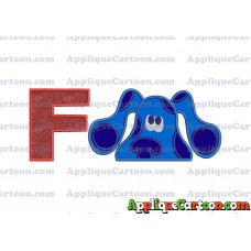 Blues Clues Head Applique Embroidery Design With Alphabet F