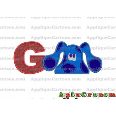 Blues Clues Head Applique Embroidery Design With Alphabet G