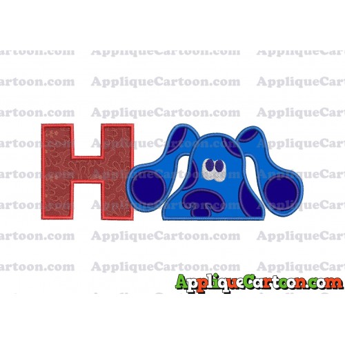 Blues Clues Head Applique Embroidery Design With Alphabet H