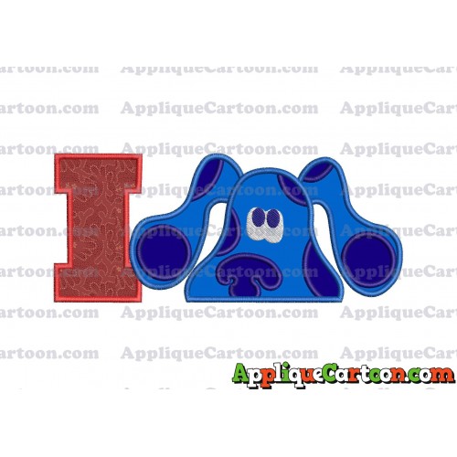Blues Clues Head Applique Embroidery Design With Alphabet I