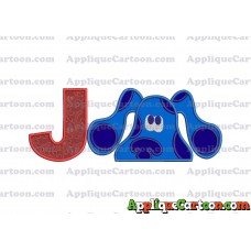 Blues Clues Head Applique Embroidery Design With Alphabet J