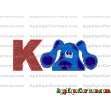 Blues Clues Head Applique Embroidery Design With Alphabet K
