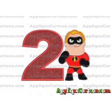 Bob Parr The Incredibles Applique Embroidery Design Birthday Number 2