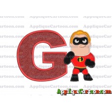 Bob Parr The Incredibles Applique Embroidery Design With Alphabet G