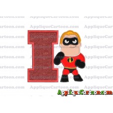 Bob Parr The Incredibles Applique Embroidery Design With Alphabet I