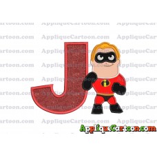 Bob Parr The Incredibles Applique Embroidery Design With Alphabet J