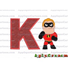 Bob Parr The Incredibles Applique Embroidery Design With Alphabet K